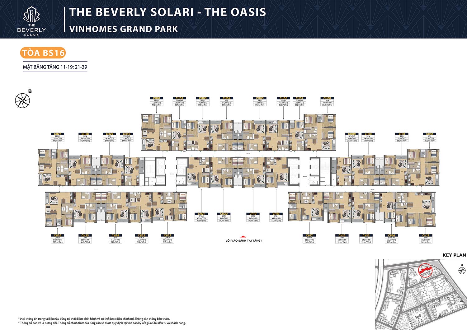 Mặt bằng The Beverly Solari - The Oasis Toà BS16