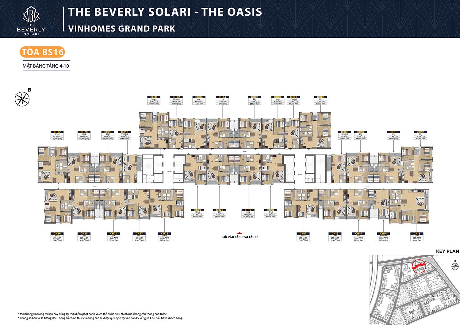 Mặt bằng The Beverly Solari - The Oasis Toà BS15