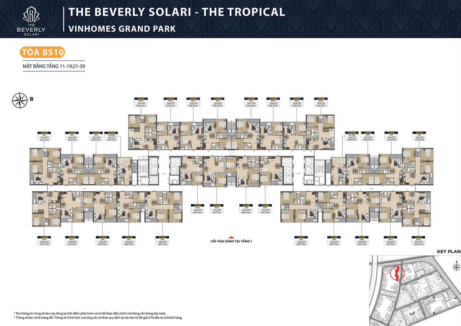 Mặt bằng The Beverly Solari - Tropical Toà BS10