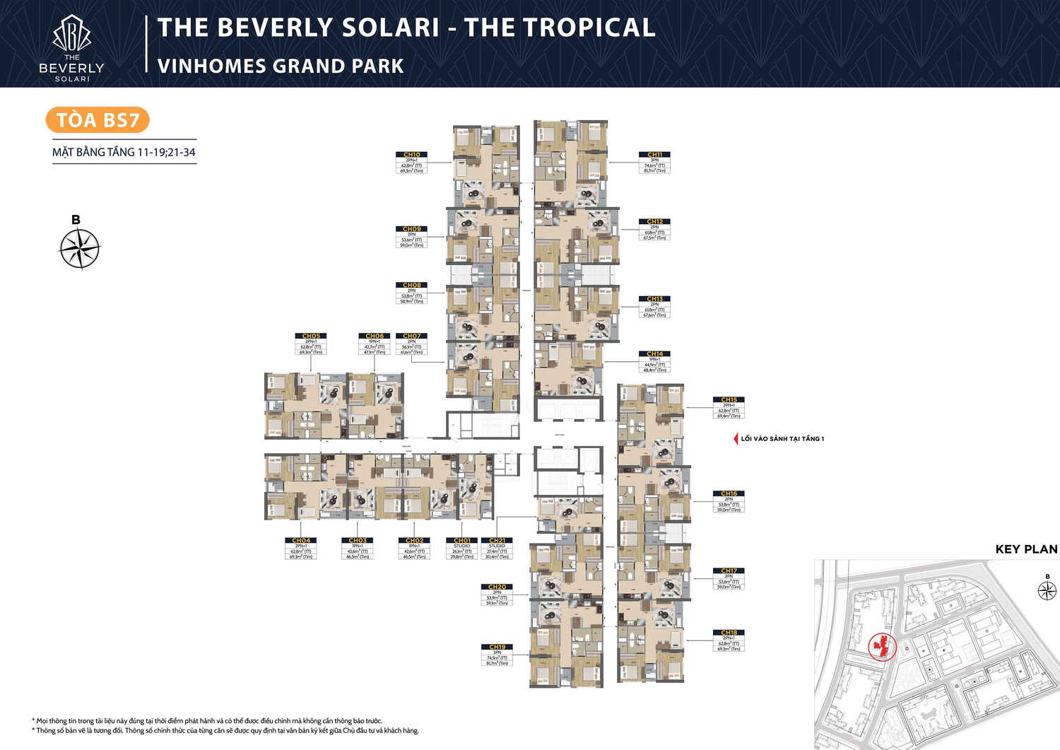 Mặt bằng The Beverly Solari - Tropical Toà BS7