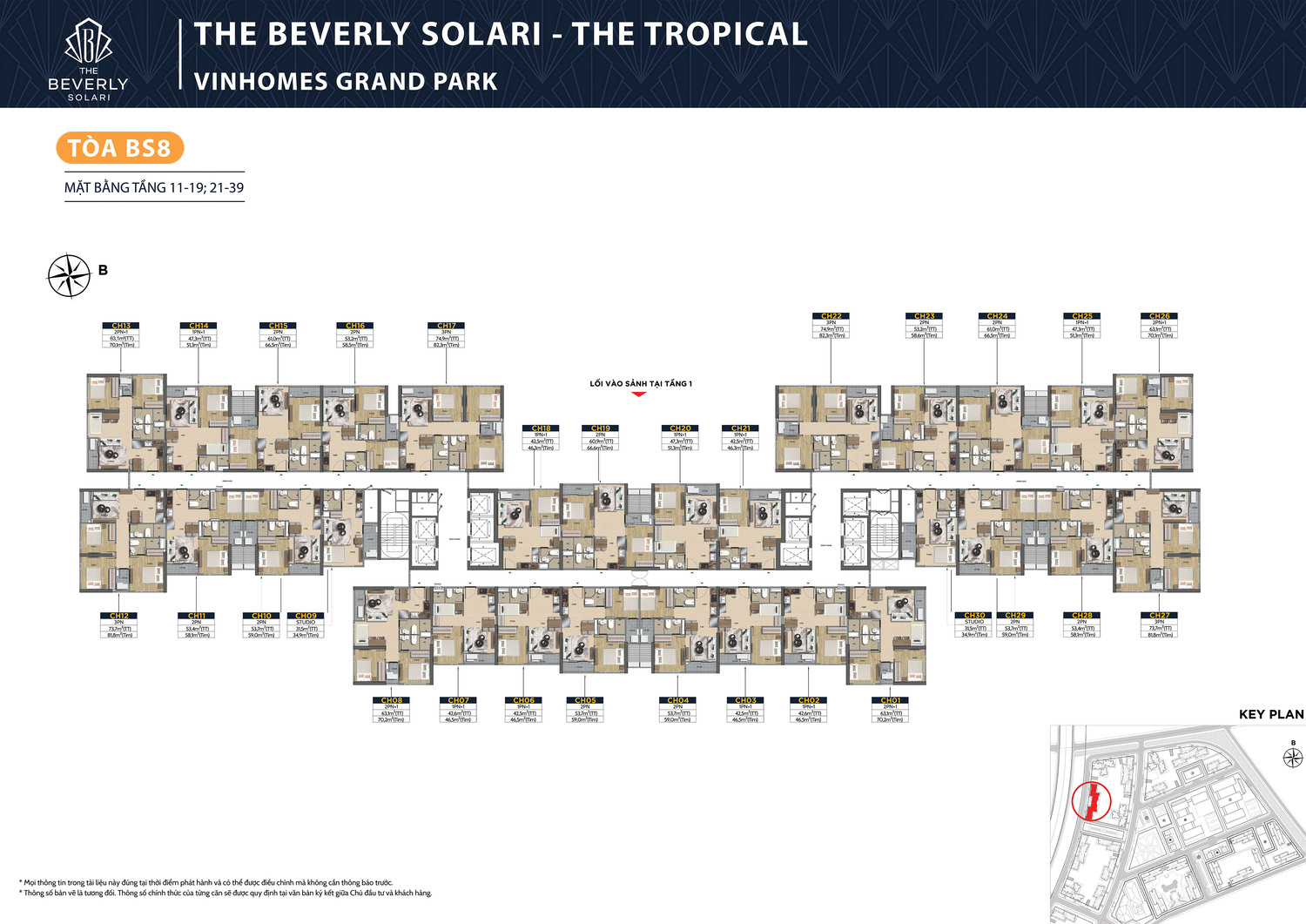 Mặt bằng The Beverly Solari - Tropical Toà BS8