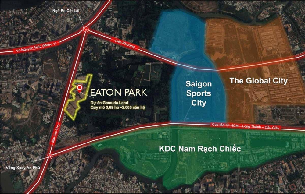 Vị trí dự án Eaton Park Mai Chí Thọ