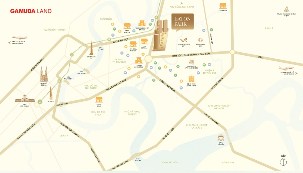 Vị trí dự án Eaton Park Mai Chí Thọ