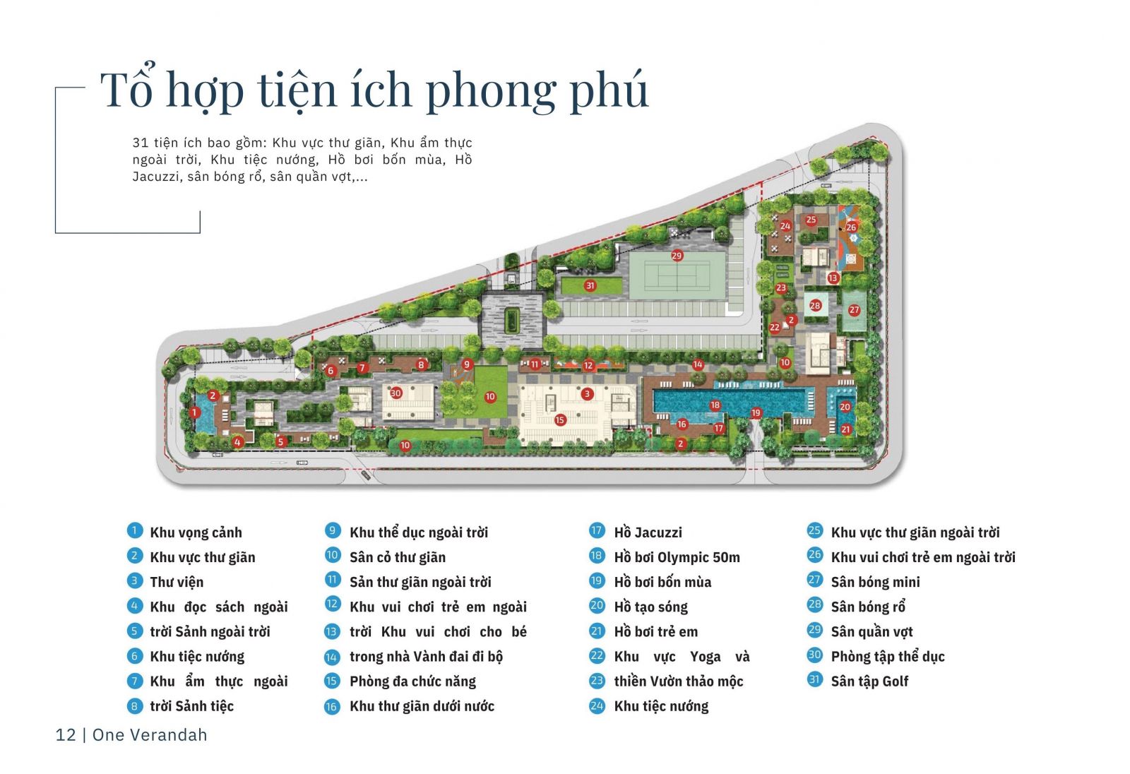 Mặt bằng  tiện ích One Verandah