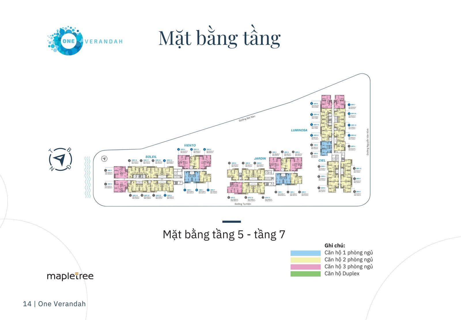 Mặt bằng One Verandah tầng 5 - 7